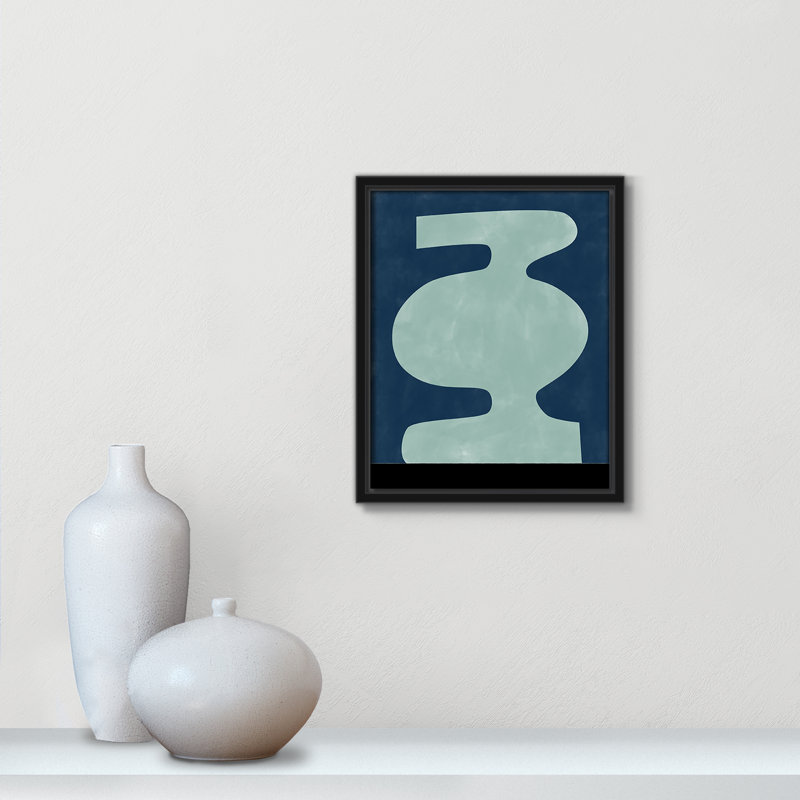 Impression abstraite de silhouette de vase par Ristova, Toile avec cadre, L 9,5 po x H 11,5 po, Cadre flottant noir