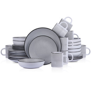 Stone Lain Daisy 32-Piece Dinnerware Set Stoneware