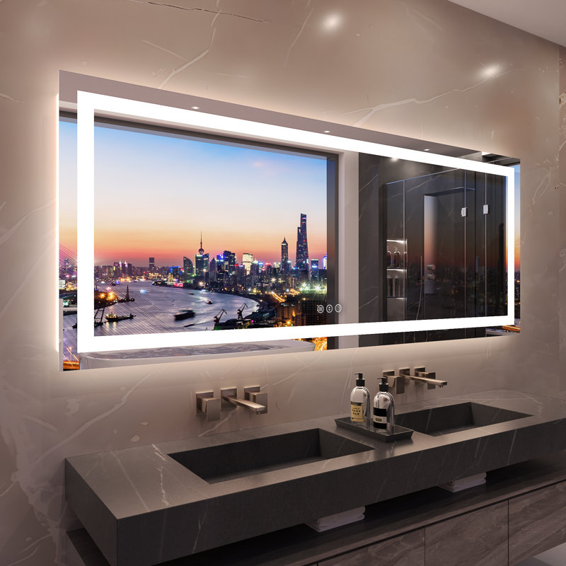 Miroir de salle de bain rectangulaire, 32 po x 84 po