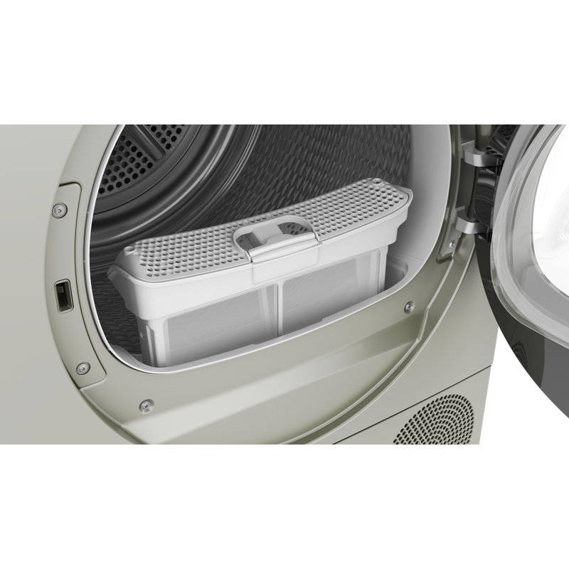 Bosch 800 Series Compact Electric Ventless Dryer With Heat Pump 24 Inch in Pearl Steel