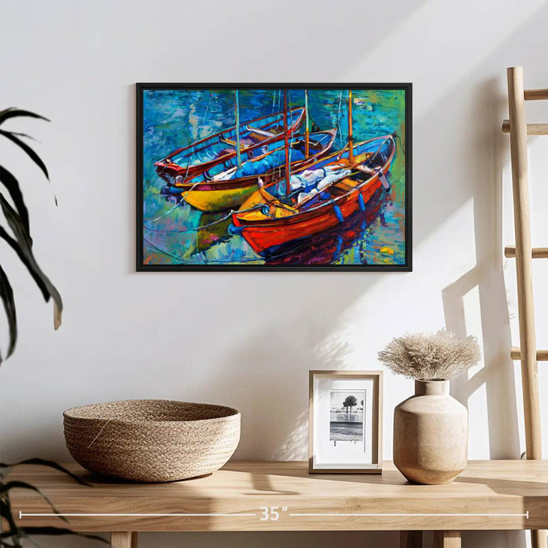 Bateaux vifs, 19 po x 13 po, Cadre flottant noir