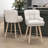 26''H Upholstered 360°Swivel Counter Height Bar Stools, Wood Legs Kitchen Island Chairs-2106701526-2106507582