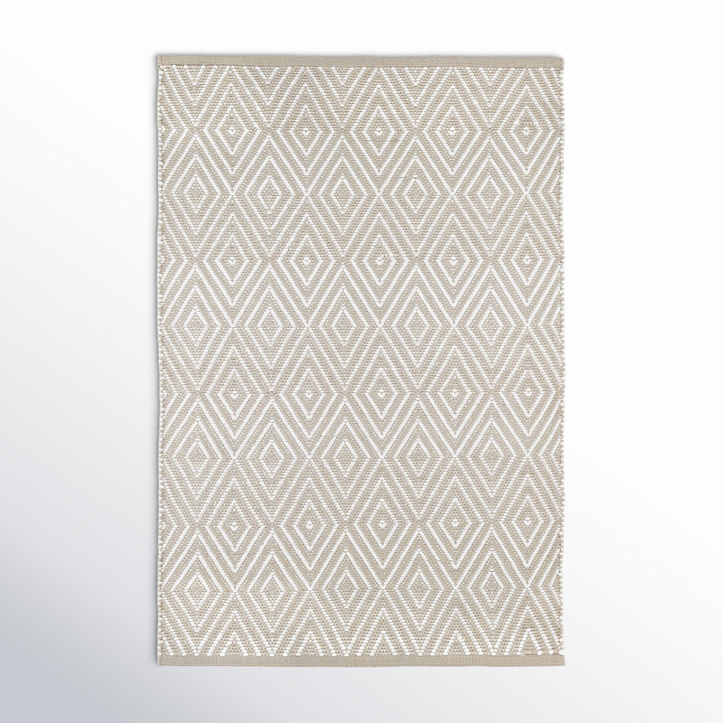Handwoven Diamond Indoor/Outdoor Rug, Rectangle 3' x 5', Platinum