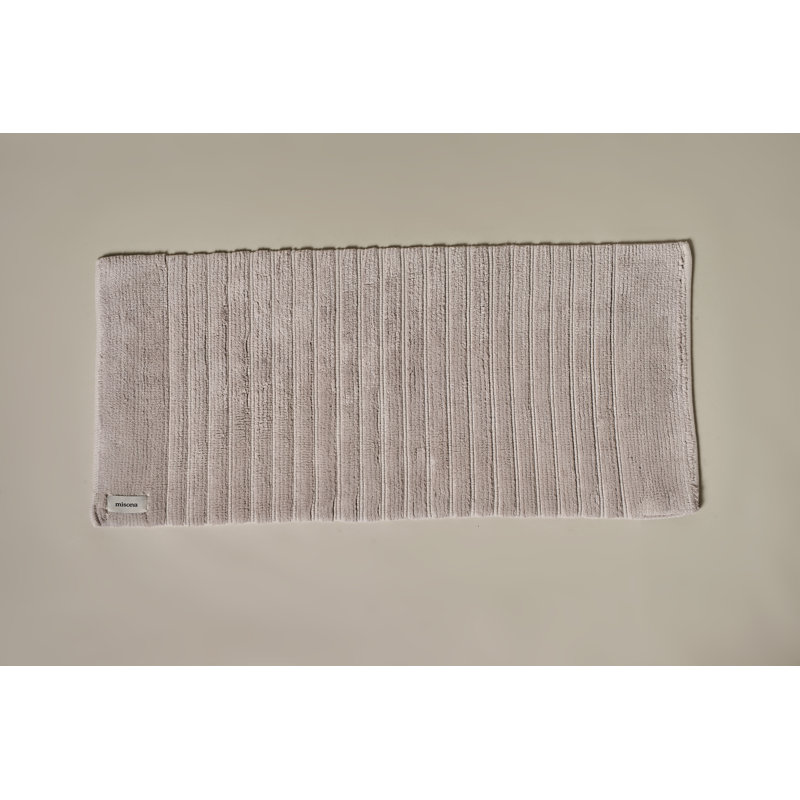 Organic Cotton Runner Bath Mat, Light Grey
