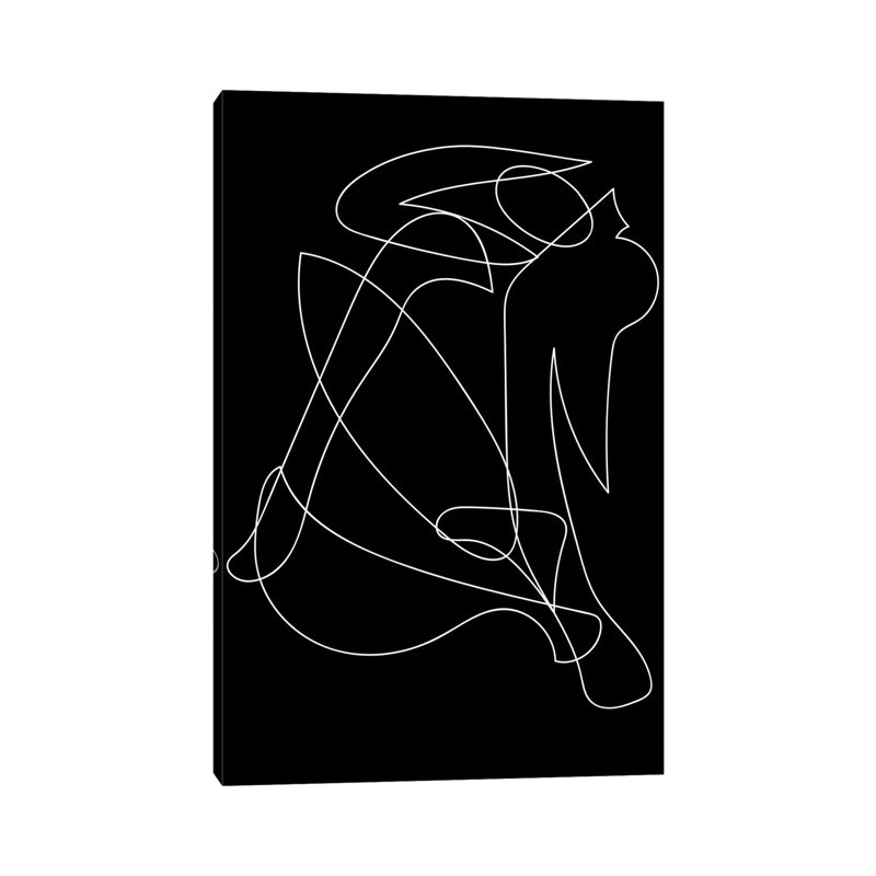 Silhouette déconstruite par Mambo art studio-impression, Toile tendue, Pas de tapis, H 40 po x l 26 po x P 1,5 po