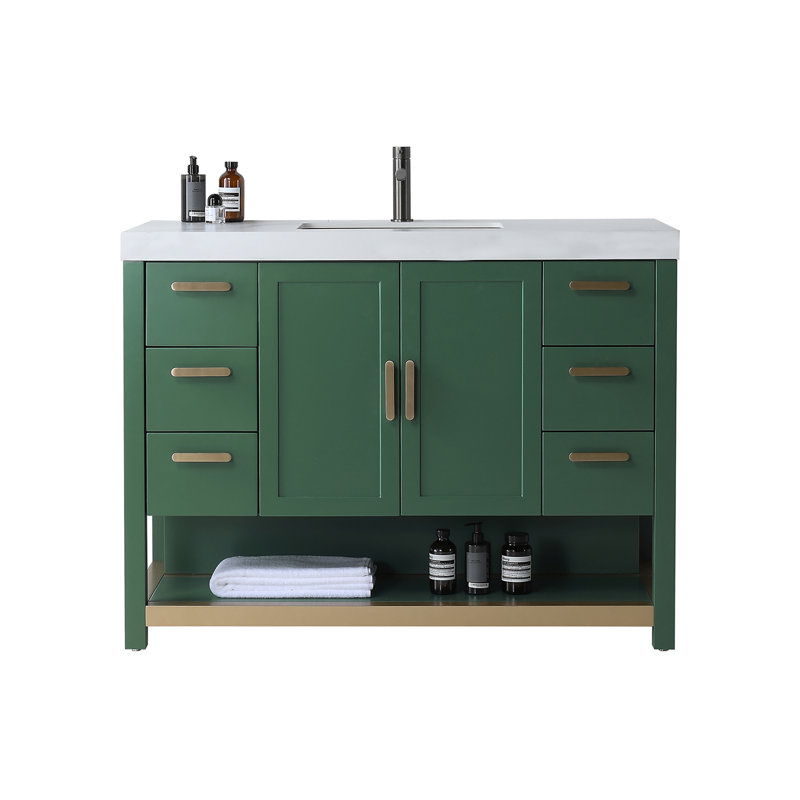 Winchester 48” W Single Vanity, Forest Green, White