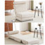 Canapé-lit simple pliable avec coussin, canapé-lit pliable portatif, fauteuil de loisir, facile à ranger, fabriqué en lin respirant et portable