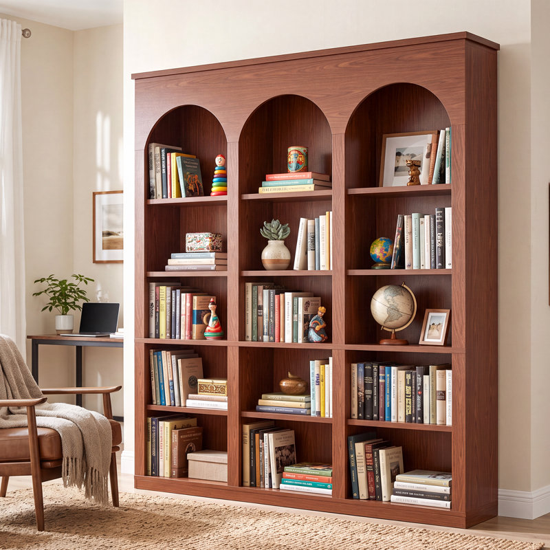 Bibliothèque standard H 70,9 "à 5 niveaux, Rouge cerise