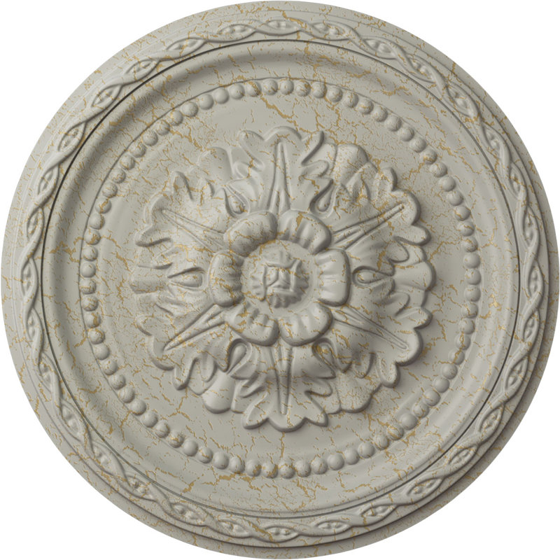 Médaillon de plafond Endakeat Wakefield, 11 3/4 po de diamètre x 1 1/4 po (convient aux auvents jusqu'à 3 5/8 po), finition platine peinte à la main