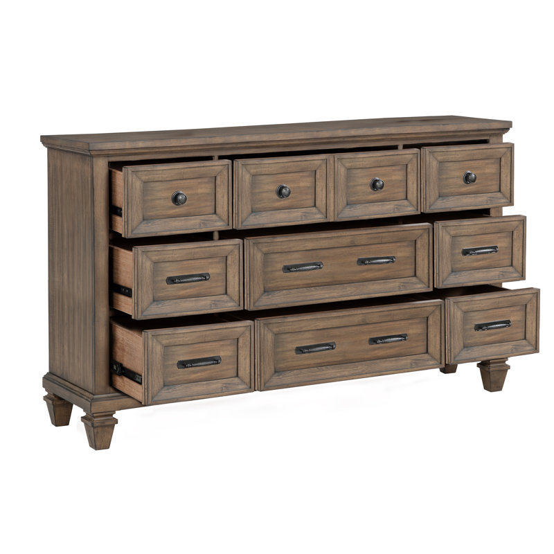 Commode 9 tiroirs Gurkamal, Brun