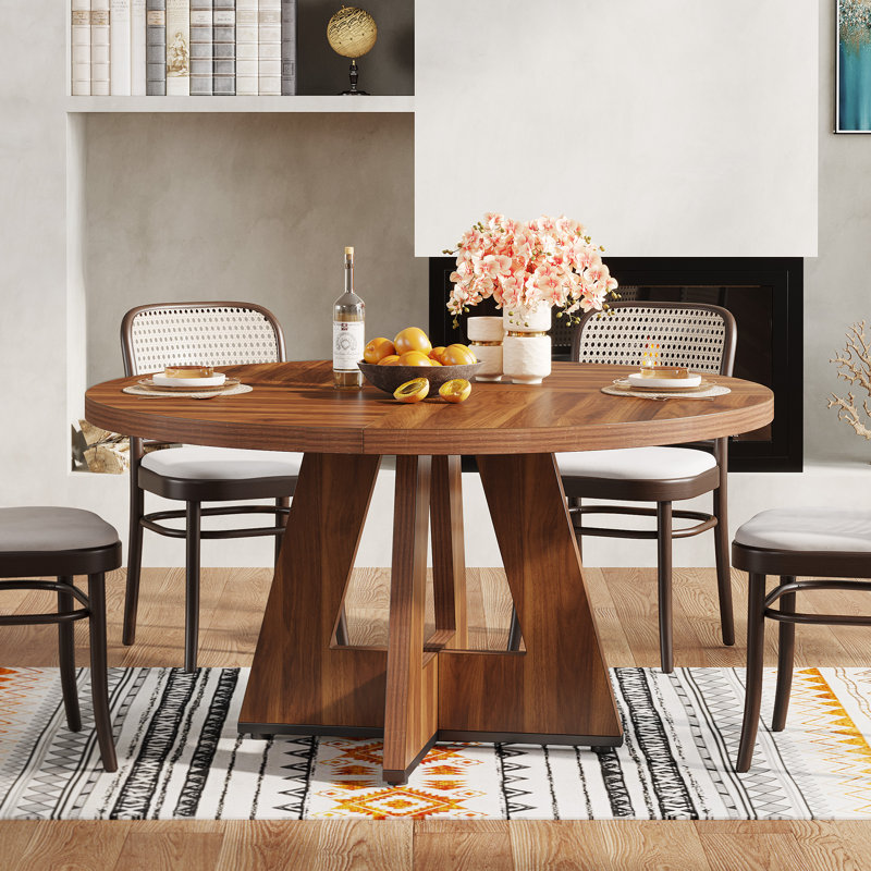 Liena 47'' Round Dining Table, Walnut