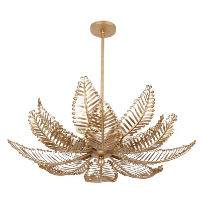 Fern 36-in 14 Light (40-watt) Modern Gold Chandelier