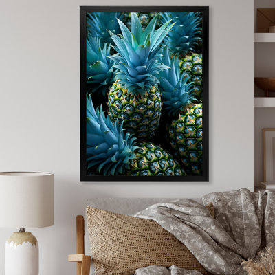 Ananas bleus photo II - ananas, art mural