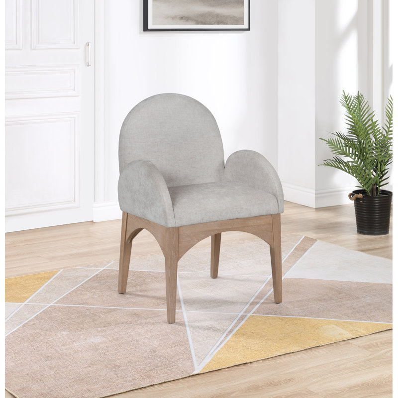 Waldorf 19.75'' H Upholstered Armchair, Gray, Natural