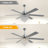 Leisel 65" Chrome Crystal Ceiling Fan with Lights and Remote, 6 Speeds Modern Chandelier Ceiling Fan for Living Room-1527562218