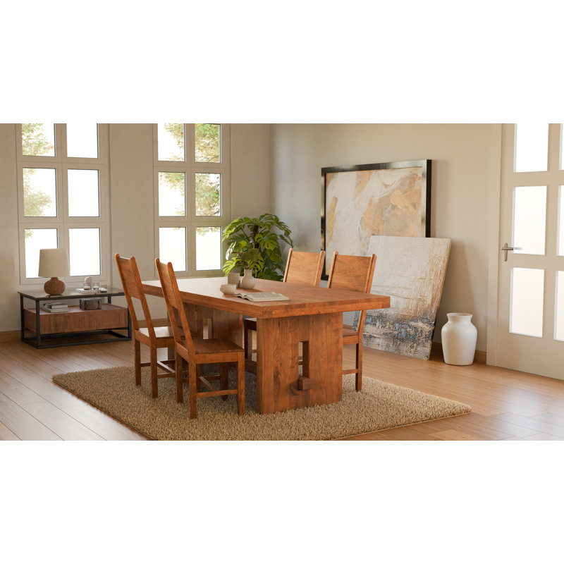 Chaliyah Acacia Solid Wood Dining Table, 38" W x 75" L