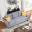 Mobilier moderne en lin, gris-bleu, 1 + 3, confortable et durable avec revêtement,