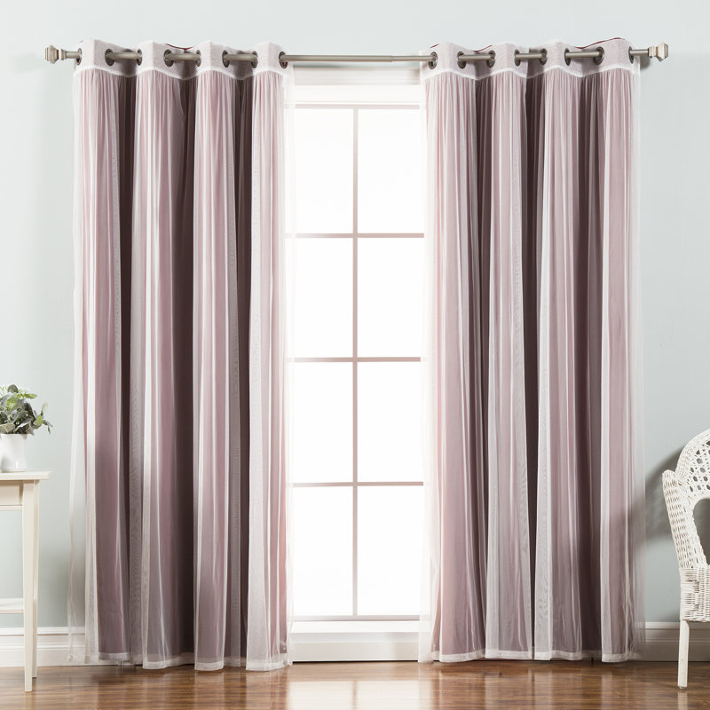 Granados Solid Room Darkening Thermal Grommet Curtain Panels, Burgundy, 52" W x 84" L