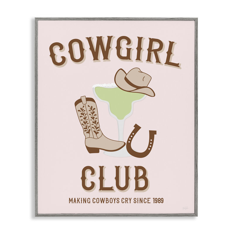 Accessoires de club de cow-boy, estampe numérique, design par Natalie Carpentieri, H 30 po x l 24 po