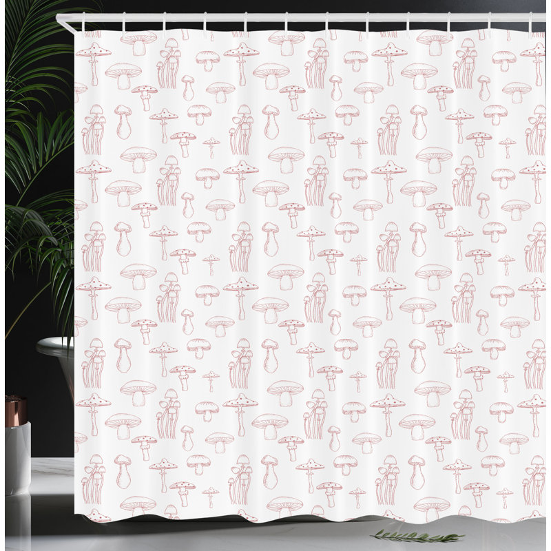Shower Curtain with Hooks Included, 69" W x 70" L, Pale Maroon