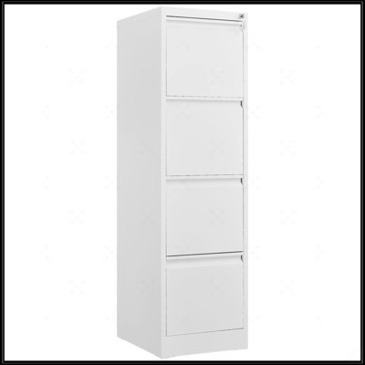 4 Drawer File Cabinet With Lock Metal Vertical File Storage Cabinet Office Home Steel Vertical File Cabinet For A4 Legal/Letter Size Narrow File Cabinet Locked