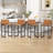 Sturdy Modern Low-Back Counter Height Bar Stools with Metal Frame and Faux Leather Upholstery-1014882650