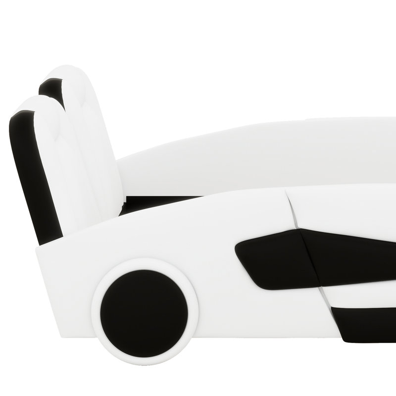Lit plateforme avec roulettes Race, Blanc