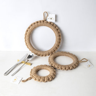 Wood Round 3 Piece Trivet Set
