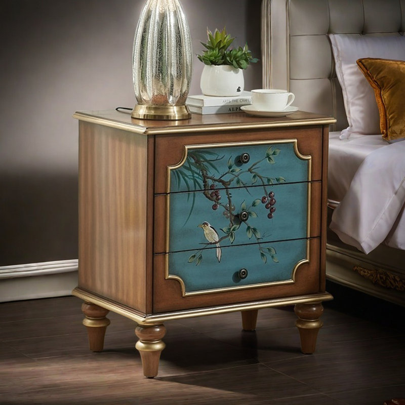 Hand-Painted Rustic 3-Drawer Accent Chest