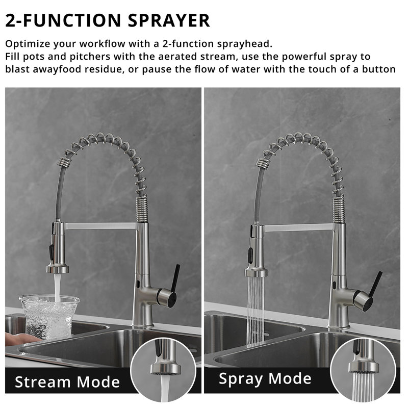 FLG 1270series Pull Down Touchless Kitchen Faucet, Brushed Nickel