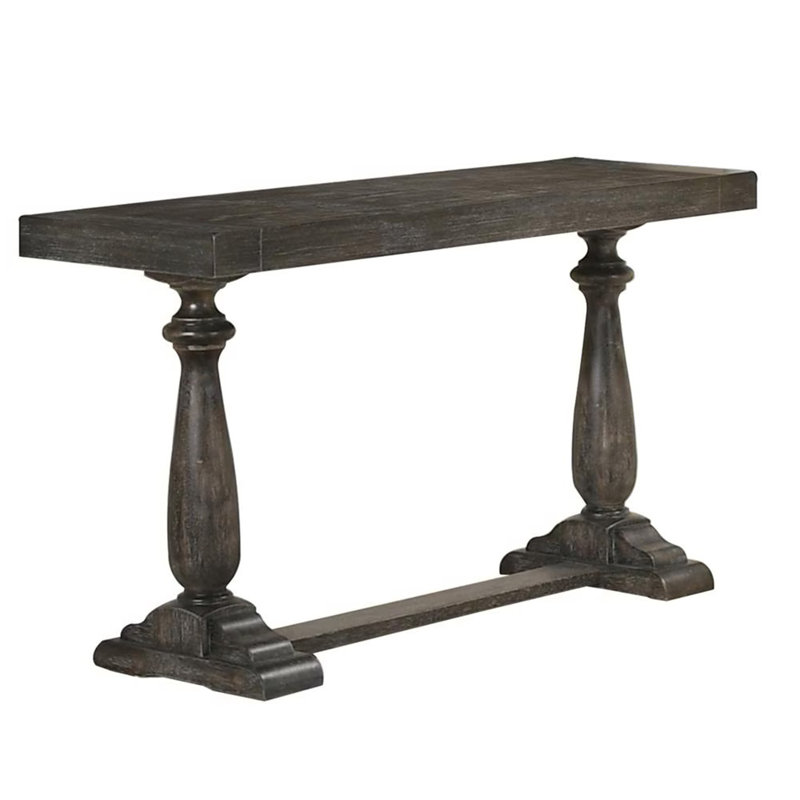 50" Transitional Solid Wood Console Table, Gray