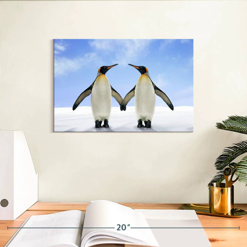 Brampt Two Flapping Penguins, 8" H x 12" W