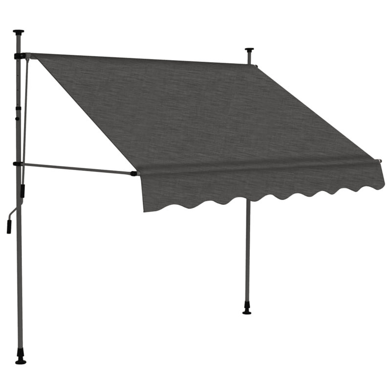 Dakota Fields 150cm W x 120cm D Polyester Cover Retractable Window Awning, Anthracite