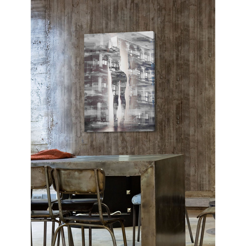 « arches et poteaux »-impression d’art graphique sur toile tendue, H 12 po x l 8 po x P 1,5 po