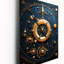 Arcane Visions In Gold And Teal II - Abstract Modern Wall Clock-99634613