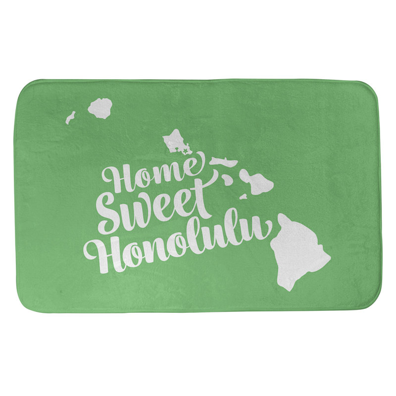 Tapis pour salle de bain honolulu hawaii, l 21 po x L 34 po, Vert