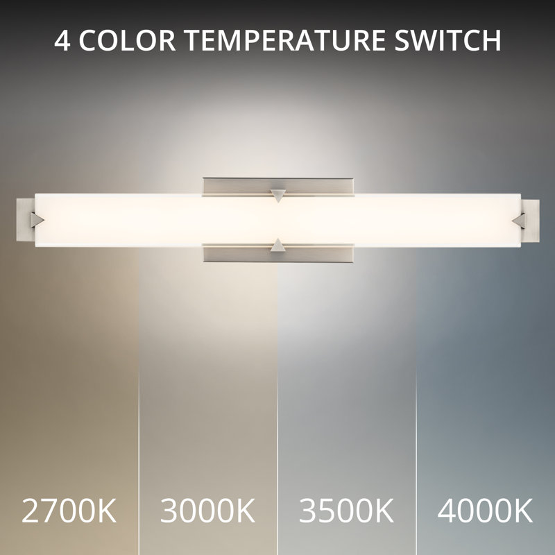 Carlisle 37" Dimmable LED Bath Vanity & Wall Light With Glass Shade And Built In Color Temperature Switch (2700K/3000K/3500K/4000K)