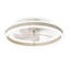  Ventilateur de plafond encastré blanc moderne de 20 po avec éclairage annulaire intégré pour chambre à coucher et espace de vie Cissline-1063788995