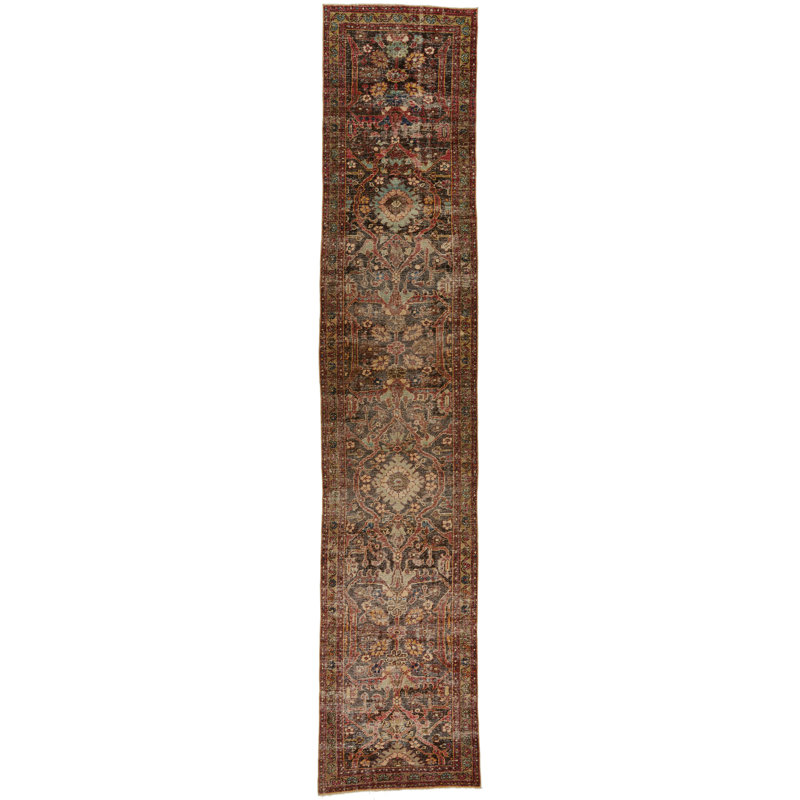 Chemin de table Oushak 3x16 brun et multicolore