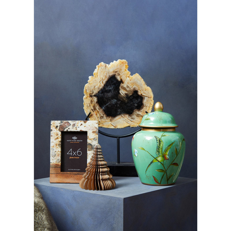 Ceramic;Metal Picture Frame with Mat, 20cm x 25cm