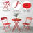 2-Seater Patio Bistro Set - Round Folding Table and 2 Metal Chairs-1508465319