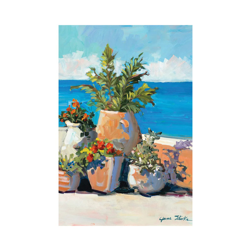 Coastal Greenery by Jane Slivka - Painting on Canvas, 66.04cm H x 45.72cm W x 3.81cm D, Wrapped Canvas
