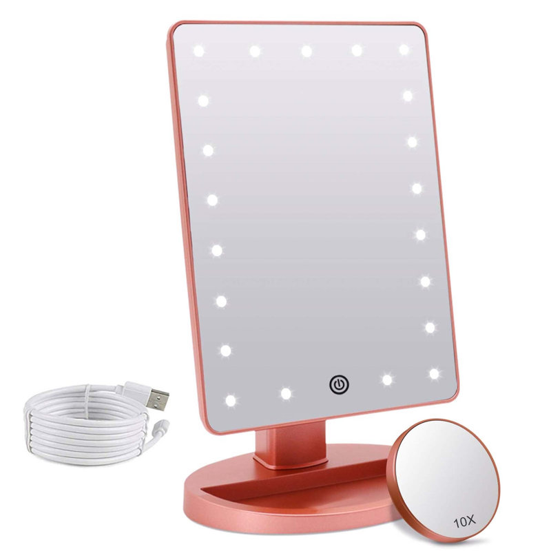 Demetrias Rectangle Floor Mirror, Rose Gold