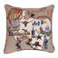 Coussin décoratif carré en mélange de coton brun et orange manuel 17 po x 17 po Woodworkers & Weavers