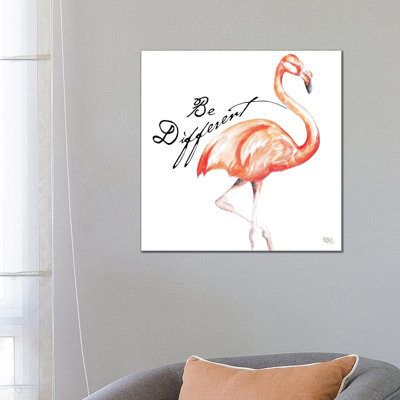 Be Different Flamingo I by Tiffany Hakimipour - Wrapped Canvas Print