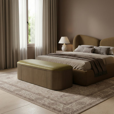 Banc de rangement en cuir Velden