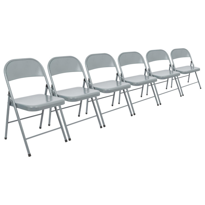 Metal A-Frame Sign Holder Folding Chair, Matte Grey