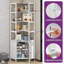 78.7" H 7-Tier Corner Bookcase With Storage Cabinet-5418963