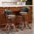 Adjustable Swivel Bar Stool in Genuine Leather with Solid Wood Frame-1157550583