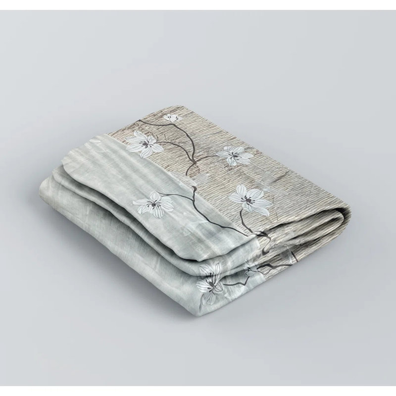 Variante Nom du produit: Rideau de douche en tissu floral Forrest - Design Magnolia brun clair et ivoire, L 70 po x H 72 po